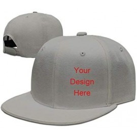 Sun Hats Custom Caps Custom Hats Flexfit Hats Baseball Team Caps Flat Bill Snapback Baseball Cap - Grey - CK180M5XUQT $12.45