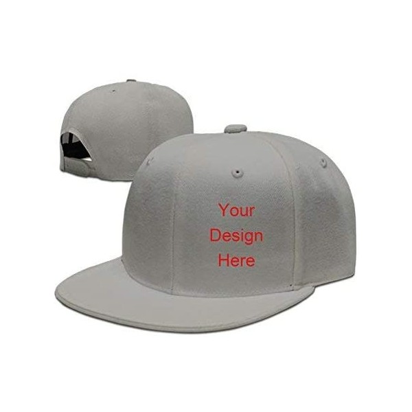 Sun Hats Custom Caps Custom Hats Flexfit Hats Baseball Team Caps Flat Bill Snapback Baseball Cap - Grey - CK180M5XUQT $12.45
