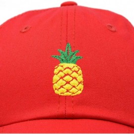 Baseball Caps Pineapple Hat Unstructured Cotton Baseball Cap - Red - CN18ICDAE4C $8.28