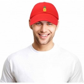 Baseball Caps Pineapple Hat Unstructured Cotton Baseball Cap - Red - CN18ICDAE4C $8.28