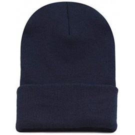 Skullies & Beanies 1300 Winter Unisex Plain Ski Beanie Knit Skull Hat - Navy - CW1272PCDPR $7.26