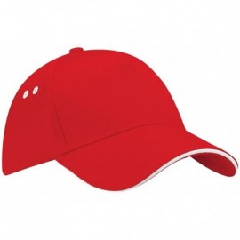 Baseball Caps Ultimate 5 panel contrast cap sandwich peak - Classic Red/White - CZ11E5O6X23 $11.42