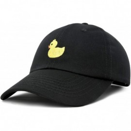 Baseball Caps Cute Ducky Soft Baseball Cap Dad Hat - Xxs / Xs / S - Black - CL18LXNU2LM $15.68