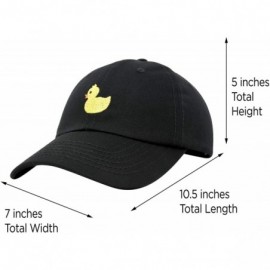 Baseball Caps Cute Ducky Soft Baseball Cap Dad Hat - Xxs / Xs / S - Black - CL18LXNU2LM $15.68