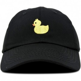 Baseball Caps Cute Ducky Soft Baseball Cap Dad Hat - Xxs / Xs / S - Black - CL18LXNU2LM $15.68