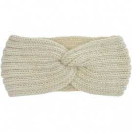 Headbands Crochet Turban Headband for Women Warm Bulky Crocheted Headwrap - 4 Pack Crochet Cross - CT18KQ0RDNZ $9.37