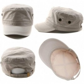 Baseball Caps Mens Cotton Military Army Hat Cadet Baseball Cap for Women 56-64cm - 68033beige - CA18O8ZMA82 $23.36