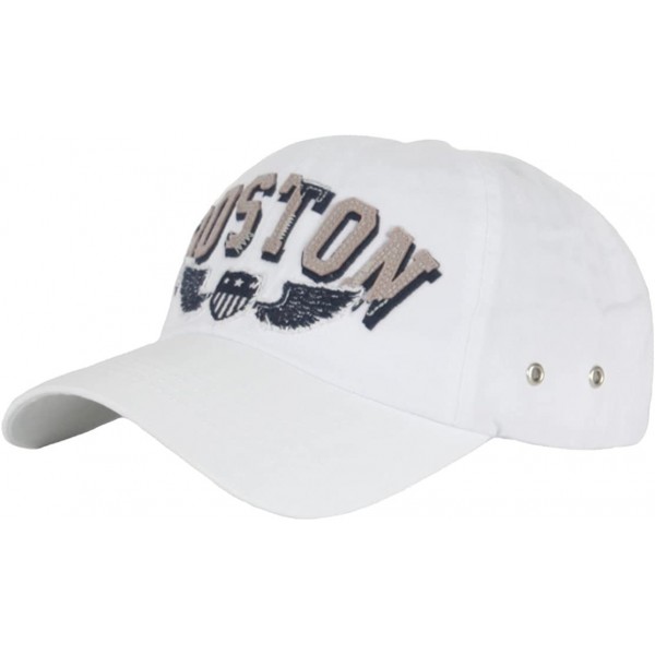 Baseball Caps Boston Pattern Logo Fashion Sports Design Ball Cap Baseball Hat Truckers - White - CA12HPKRQ9R $23.32