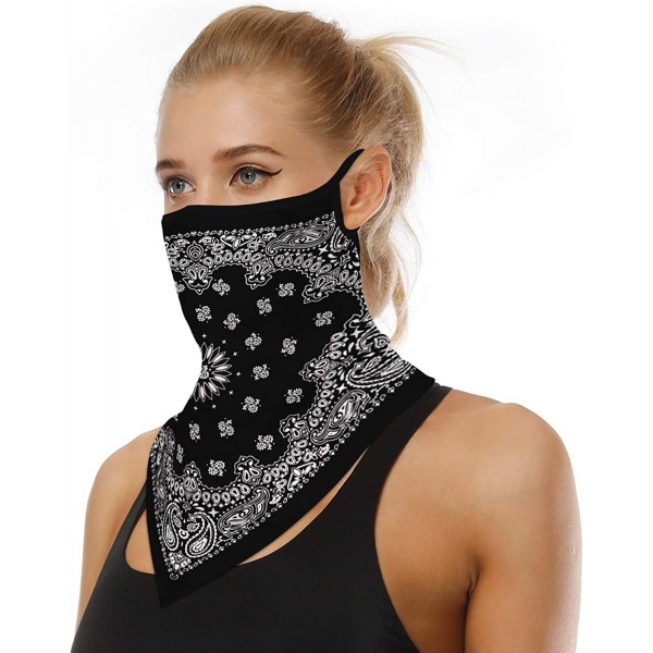 Balaclavas Face Bandana Ear Loops Face Rave Balaclava Scarf Neck Gaiters for Dust Wind UV Sun Motorcycle Mask Men and Women -...