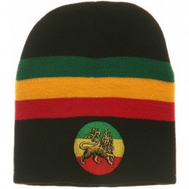 Skullies & Beanies Rasta Beanie-Black Lion - Black - CW111FCB19D $21.16