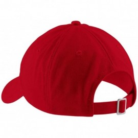 Baseball Caps English Bulldog Head Embroidered Low Profile Soft Cotton Brushed Cap - Red - CT12OCYXF51 $21.04