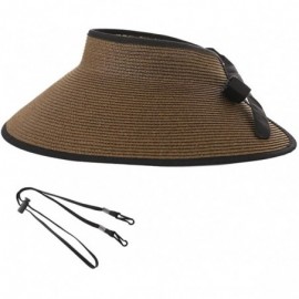 Bucket Hats Womens UPF50 Cotton Packable Sun Hats w/Chin Cord Wide Brim Stylish 54-60CM - 00765_coffee(with Face Shield) - CE...