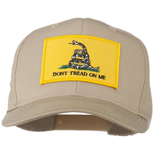 Baseball Caps Don't Tread On Me Patched Cap - Khaki - CB11Q3T1B6V $17.39