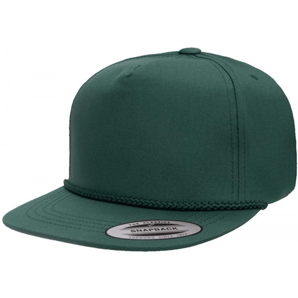 Baseball Caps Yupoong Classic Poplin Golf Flatbill Rope Snapback - Spruce Green - CI12DVSUDSX $11.49