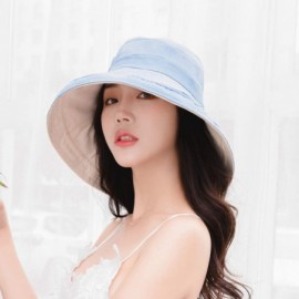 Sun Hats Women Reversible Bucket Hat UV Sun Protection Wide Brim Foldable Floppy Bucket Hat - 1blue - C9194KSZ83K $14.08