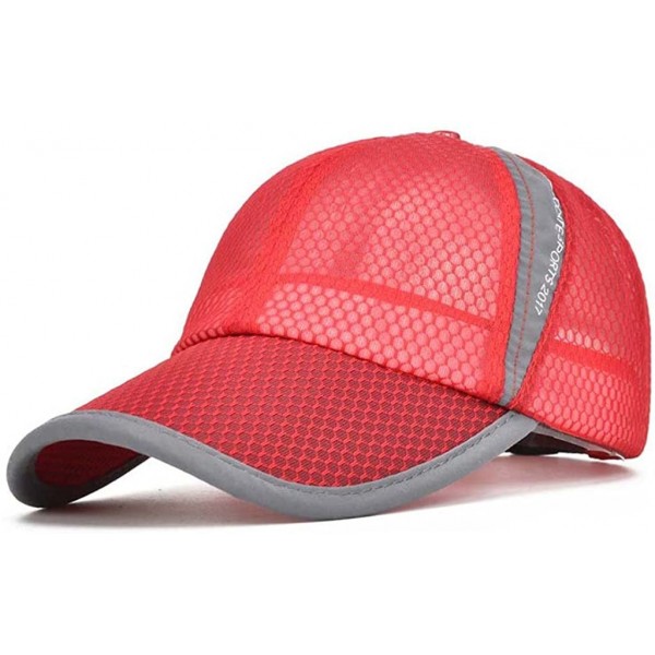 Baseball Caps Unisex Summer Baseball Hat Sun Cap Lightweight Mesh Quick Dry Hats Adjustable Cap Cooling Sports Caps - Red - C...