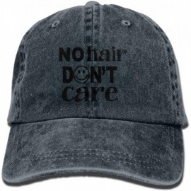 Baseball Caps No Hair Don't Care Low Profile Plain Baseball Cap Vintage Washed Adjustable Dad Hat Trucker Hat - Navy - C018HY...