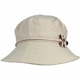 Sun Hats Women's Summer Sun Hat - Safari Bow Button Foldable Bucket Hat - Tan - C2119CN4S29 $19.01