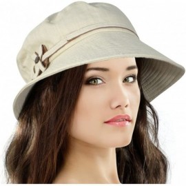 Sun Hats Women's Summer Sun Hat - Safari Bow Button Foldable Bucket Hat - Tan - C2119CN4S29 $19.01