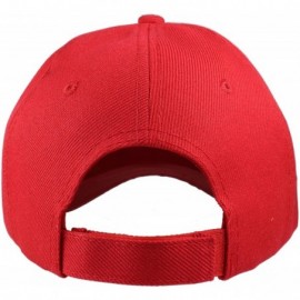 Baseball Caps Plain Blank Baseball Caps Adjustable Back Strap Wholesale LOT 12 PC'S - Red - CG12O4E5KQJ $19.42