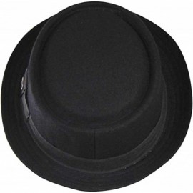 Fedoras Porkpie Fedora Men's Vintage Style Wool Blend - F1678black - C118LNCEKLA $29.06