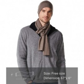 Skullies & Beanies Men's 100% Merino Wool Scarf- Beanie Hat Gift Box Set - Taupe - CV193WIIC3G $46.76