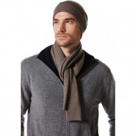 Skullies & Beanies Men's 100% Merino Wool Scarf- Beanie Hat Gift Box Set - Taupe - CV193WIIC3G $46.76