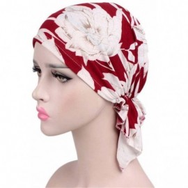 Skullies & Beanies Women Cotton Bandana Scarf Pre Tied Chemo Hat Beanie Turban Headwear for Cancer Patients Ladies Turbante -...