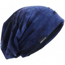 Skullies & Beanies Mens Slouchy Beanie Skull Cap Summer Thin Baggy Oversized Knit Hat B301 - B090-a-navy - CK18RYWHGRM $12.12