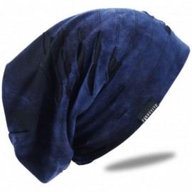 Skullies & Beanies Mens Slouchy Beanie Skull Cap Summer Thin Baggy Oversized Knit Hat B301 - B090-a-navy - CK18RYWHGRM $12.12