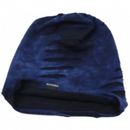 Skullies & Beanies Mens Slouchy Beanie Skull Cap Summer Thin Baggy Oversized Knit Hat B301 - B090-a-navy - CK18RYWHGRM $12.12