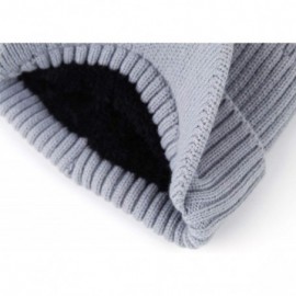 Skullies & Beanies Men's Winter Warm Thick Knit Beanie Hat with Visor - A-grey - C918AHGRKDI $9.14