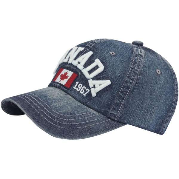 Baseball Caps Canada Vintage Denim Jeans Dark Washing Club Ball Cap Baseball Hat Truckers - Darkblue - CD187OWYXQQ $19.09