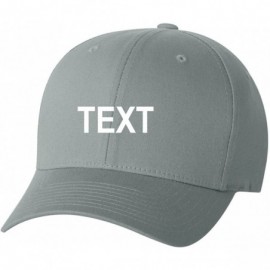 Baseball Caps Custom Name Embroidered 5001 V-Flex Twill Fitted Baseball Cap - Gray - C5186LT6R5W $18.26