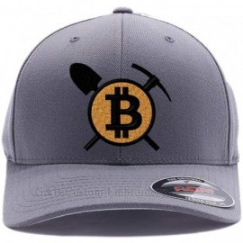 Baseball Caps Bitcoin Digital Currency Logo Embroidered. Custom Hat - Grey - CC189RMLW2N $40.39