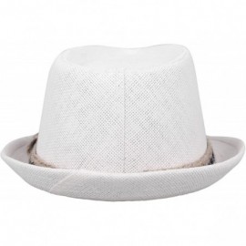 Sun Hats Women and Men Straw Fedora Sun Hat - Outdoor Cap w/Band - White - C417YD0NMKQ $16.25