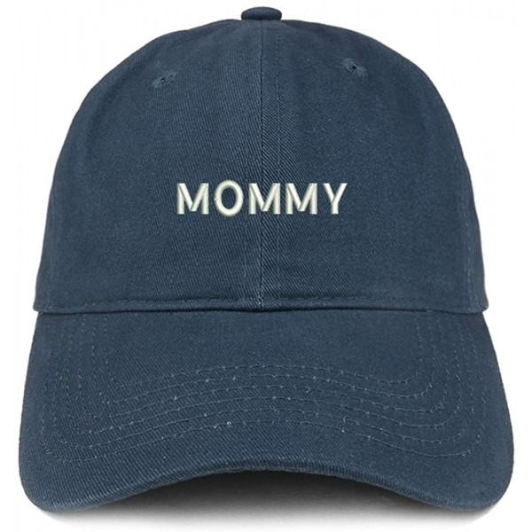 Baseball Caps Mommy Embroidered Soft Crown 100% Brushed Cotton Cap - Navy - CY17Z347TG9 $21.12