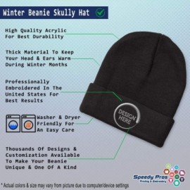 Skullies & Beanies Custom Beanie for Men & Women Multiple Sclerosis Awareness Ribbon Embroidery - Black - CS18ZS42Y8I $19.71