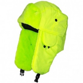 Bomber Hats Lightweight Neon Russian/Trooper Faux Fur Cap(One Size) - Yellow - C711OR9UUWF $8.42