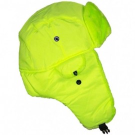 Bomber Hats Lightweight Neon Russian/Trooper Faux Fur Cap(One Size) - Yellow - C711OR9UUWF $8.42