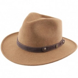 Fedoras Classic Traveller II Wool Felt Fedora Hat Packable Water Repellent - Moutarde-chine - C618ZMRA64R $38.34