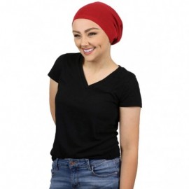Berets Womens Hat Slouchy Beanie Chemo Headwear Ladies Knit Snood Cancer Cap Head Coverings Covi - Red - CY18Z8OQKY4 $13.53