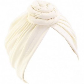 Skullies & Beanies Womens Big Flower Turban Beanie Elegant Cap Head Wrap Stretch Long Hair Scarf Headscarf - 441-beige - C319...