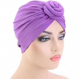 Skullies & Beanies Womens Big Flower Turban Beanie Elegant Cap Head Wrap Stretch Long Hair Scarf Headscarf - 441-beige - C319...