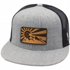 Baseball Caps The Rocky Mountain Flat Trucker - Grey/Black - CE18IGQKM3R $23.03