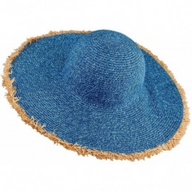 Sun Hats Women's Sun Hat- Wide Brim Floppy Roll Up UV Protection Straw Hat Beach Cap - 3-blue - C718ED5X6GZ $18.59