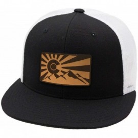 Baseball Caps The Rocky Mountain Flat Trucker - Grey/Black - CE18IGQKM3R $23.03