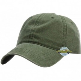 Baseball Caps Vintage Washed Dyed Cotton Twill Low Profile Adjustable Baseball Cap - Olive Green 70p - CN12N3DJA88 $14.43