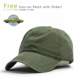 Baseball Caps Vintage Washed Dyed Cotton Twill Low Profile Adjustable Baseball Cap - Olive Green 70p - CN12N3DJA88 $14.43