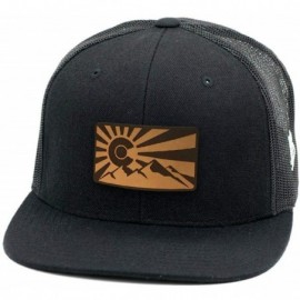 Baseball Caps The Rocky Mountain Flat Trucker - Grey/Black - CE18IGQKM3R $23.03